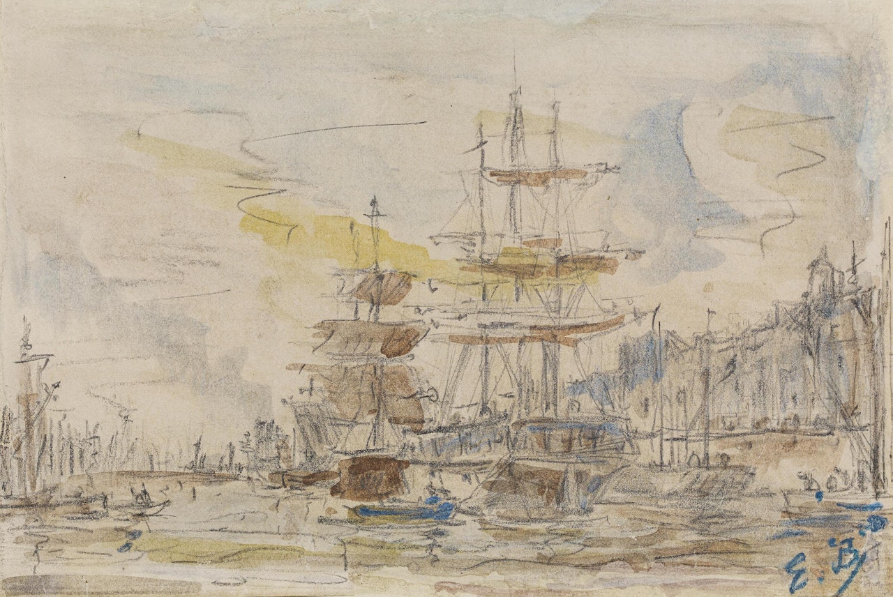 In the Harbour of Le Havre by Eugène Boudin