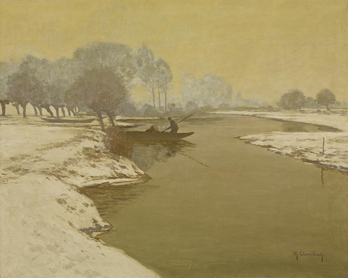 River Landscape in Winter by Max Clarenbach