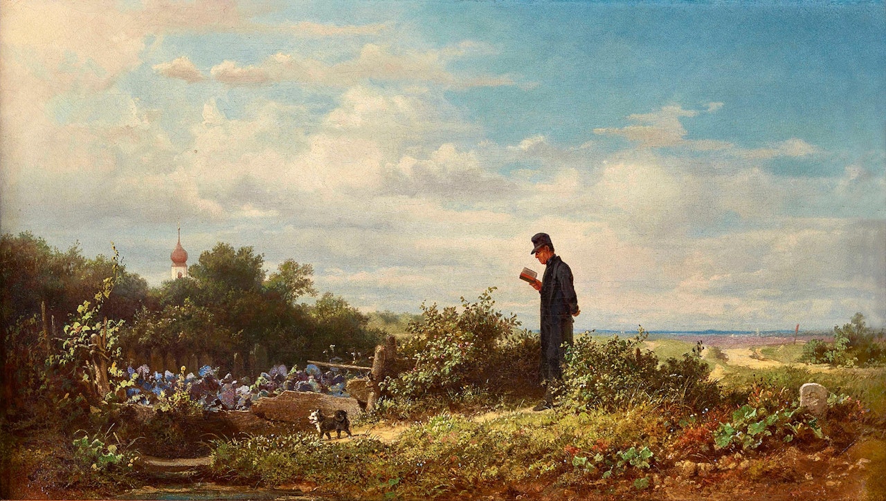 "The Pastor (Morning Walk - Pastor"s Morning Walk - Breviary Prayer)" by Carl Spitzweg
