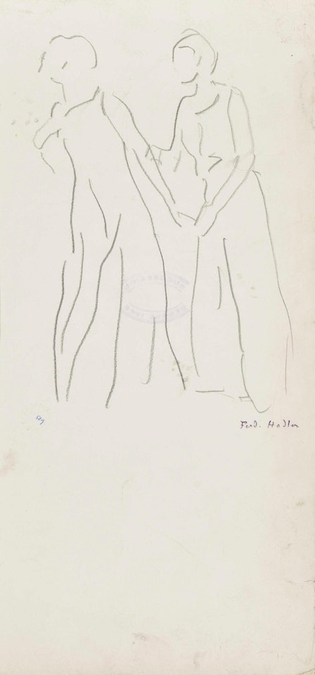 Figure study for "View into Infinity" by Ferdinand Hodler