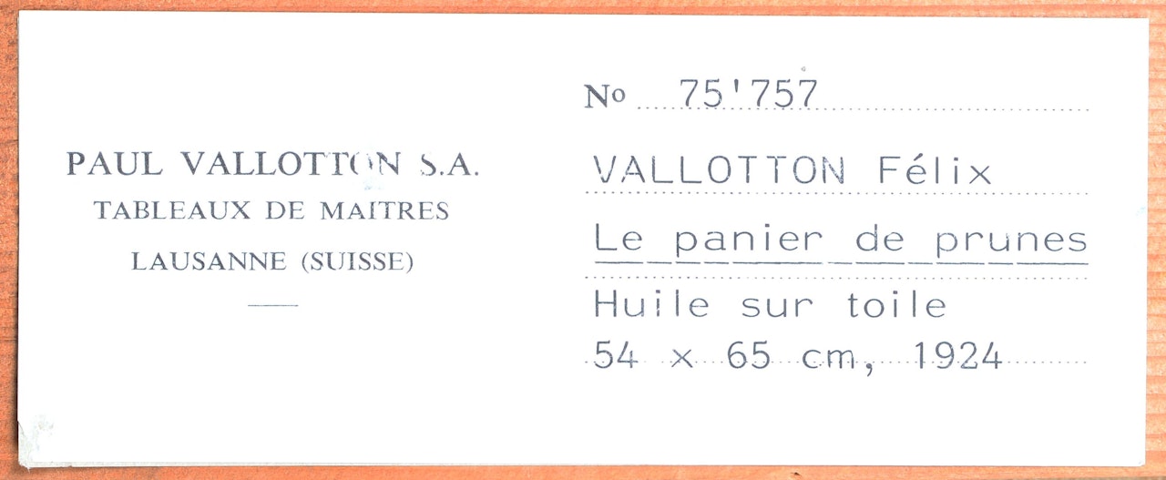 "Panier de prunes" by Félix Vallotton