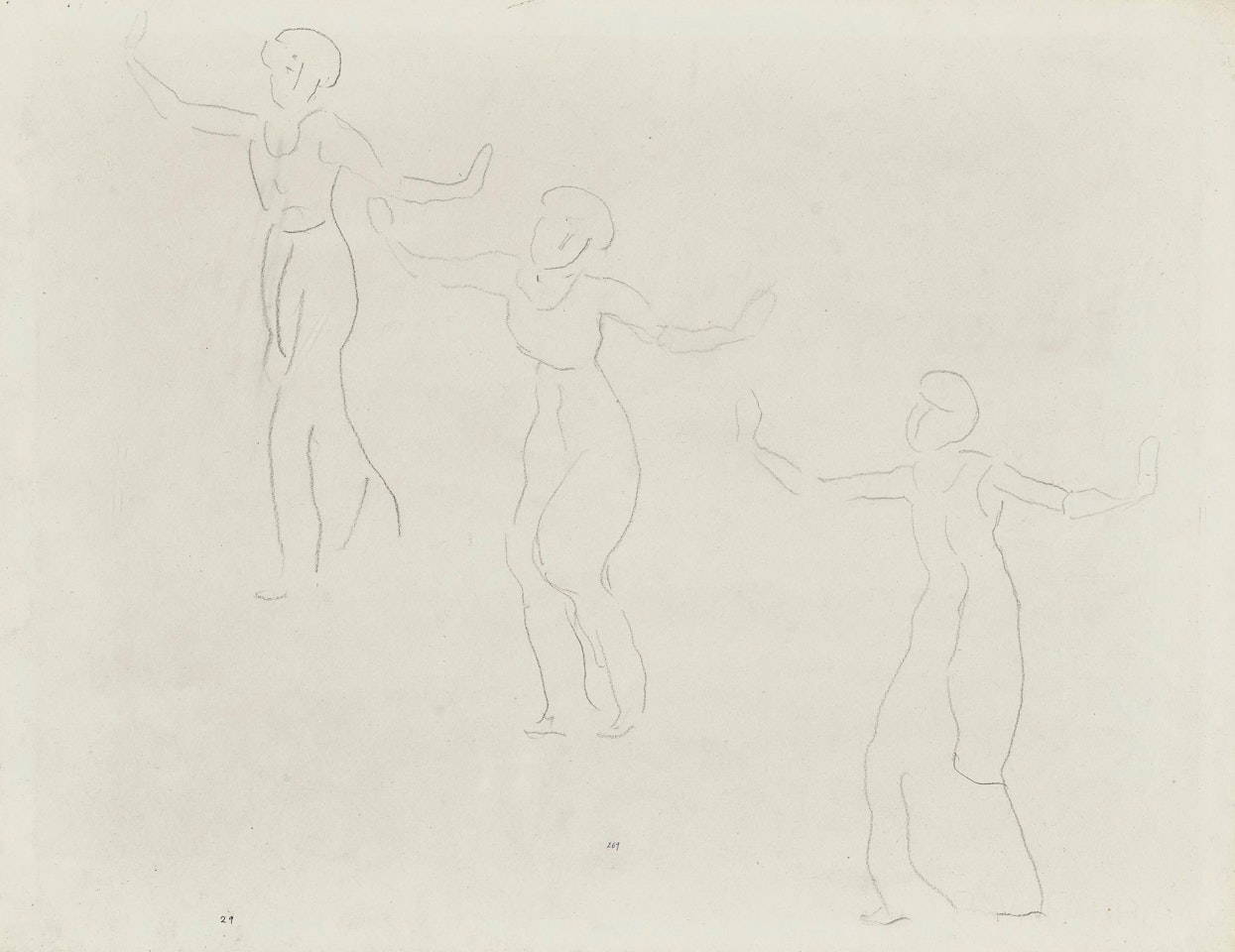 Figure study for "View into Infinity" by Ferdinand Hodler