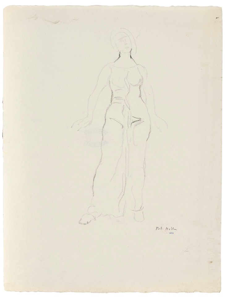Figure study for "View into Infinity" by Ferdinand Hodler