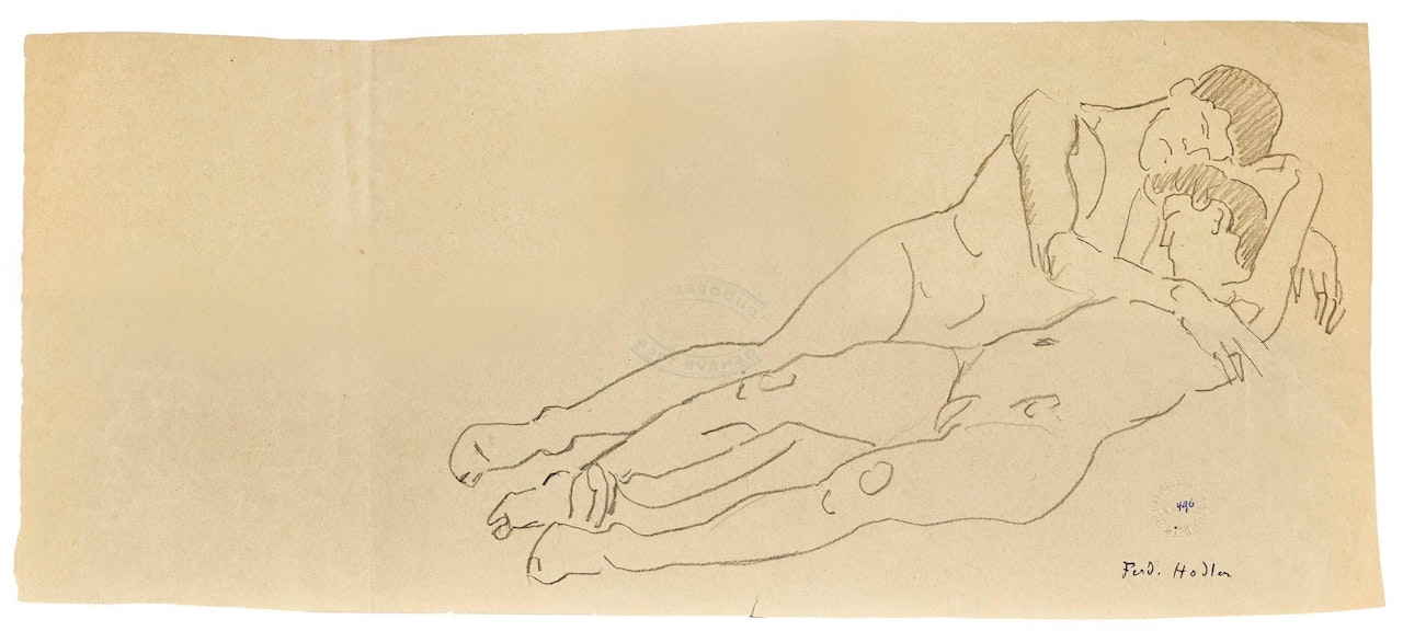 Figure study for "Love" by Ferdinand Hodler