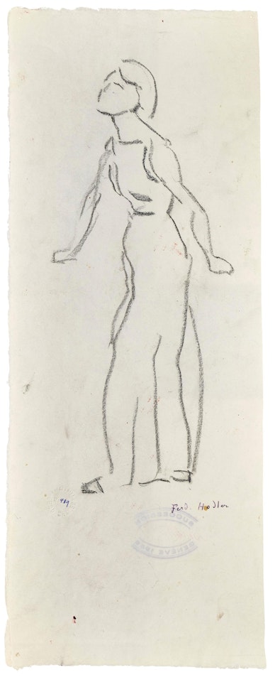 Figure study for "View into Infinity" by Ferdinand Hodler