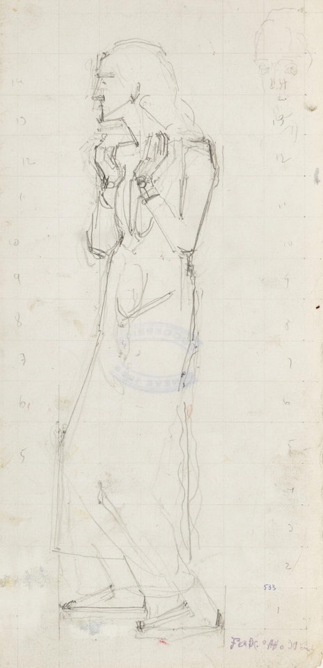 Figure study for "Holy Hour" by Ferdinand Hodler