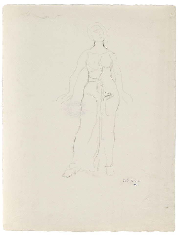Figure study for "View into Infinity" by Ferdinand Hodler