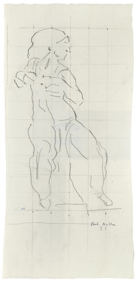 Figure study for "Enchanted Woman" by Ferdinand Hodler