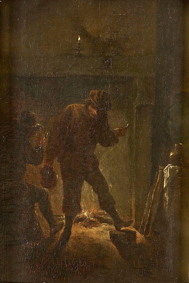Successor Interior with pipe smoker by the fireplace by David Teniers II