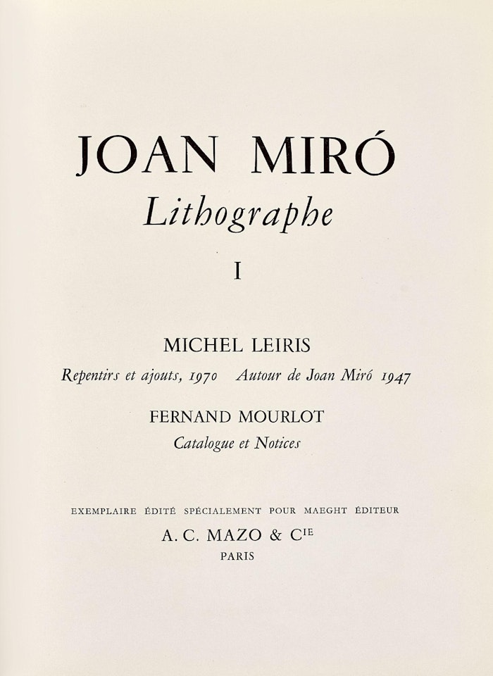 "Lithographe I" by Joan Miró