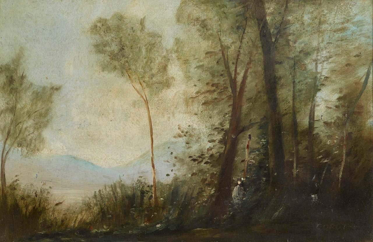 Southern harbor area at sunset by Claude Joseph Vernet