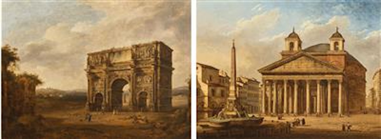 The Arch of Constantine; and The Pantheon by Giacomo van Lint