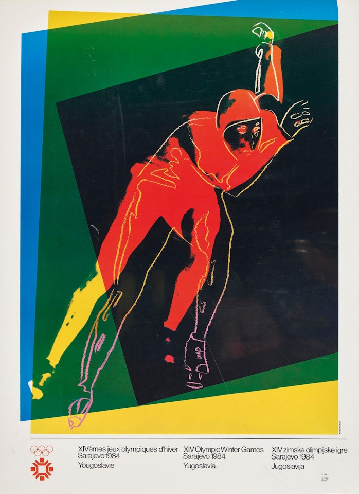 "XIV Olympic Winter Games Sarajevo 1984 Yugoslavia" by Andy Warhol