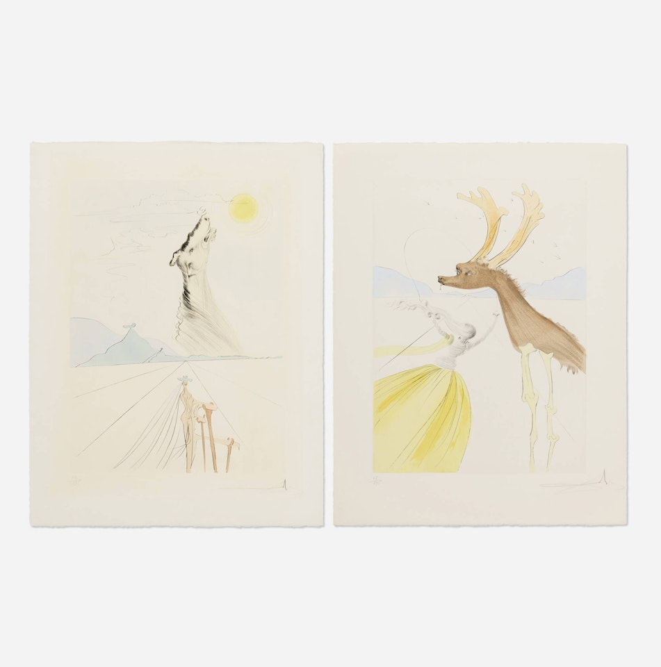 Two works from the Twelve Tribes of Israel portfolio by Salvador Dali