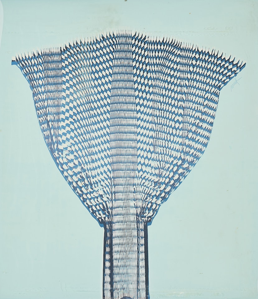 Silberfächer (Hellblau). by Heinz Mack