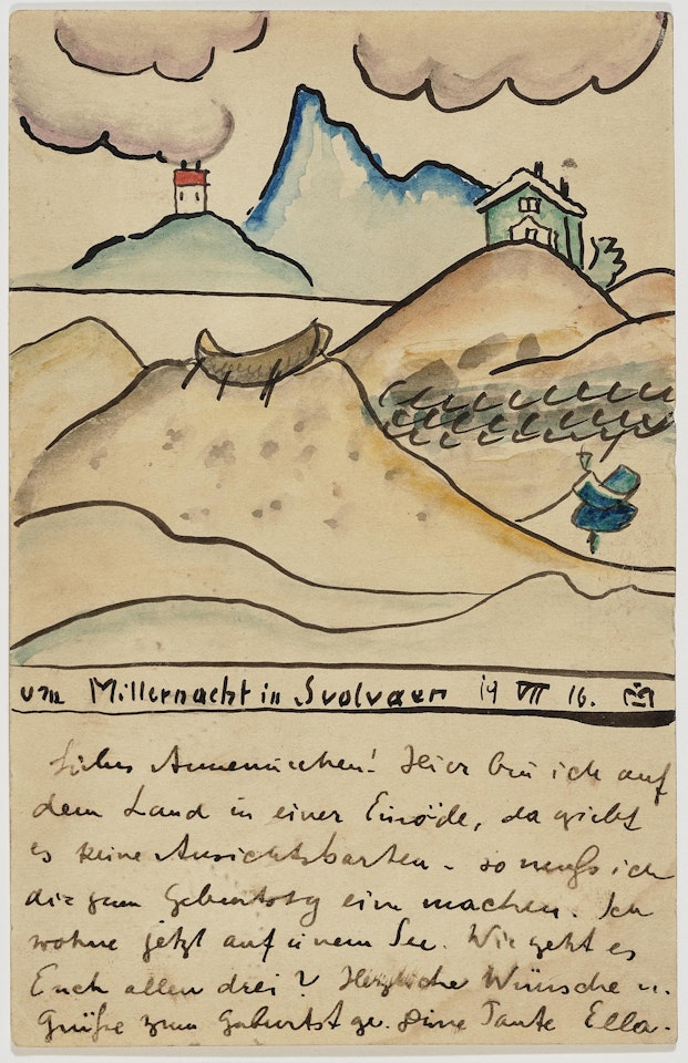Greeting Card to Annemarie Münter for Her 12th Birthday by Gabriele Münter