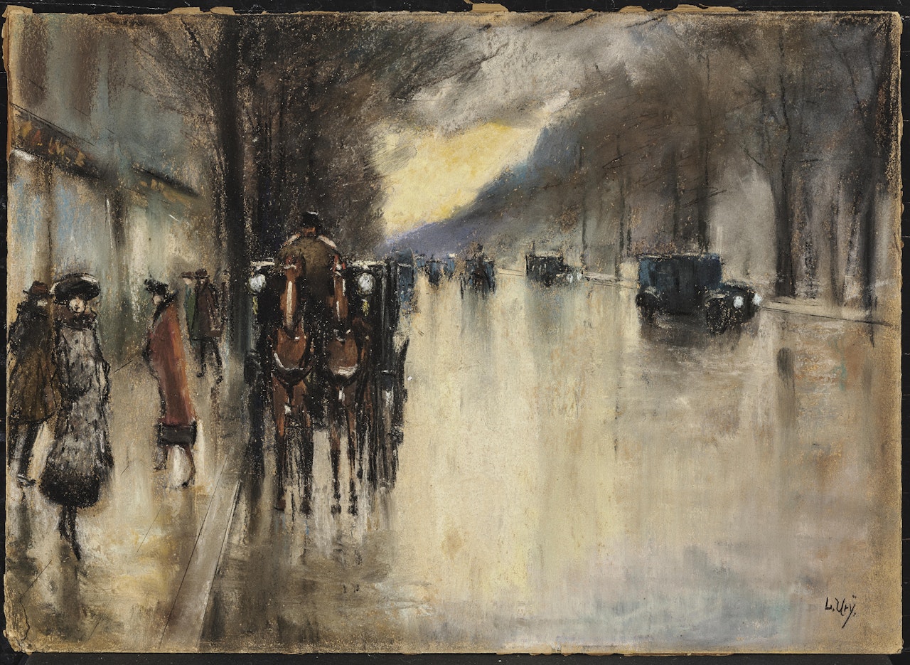 Street Scene in the Tiergarten by Lesser Ury