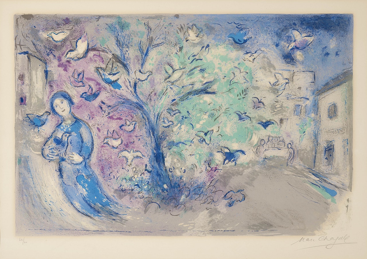 La chasse aux oiseaux (the fowling) by Marc Chagall