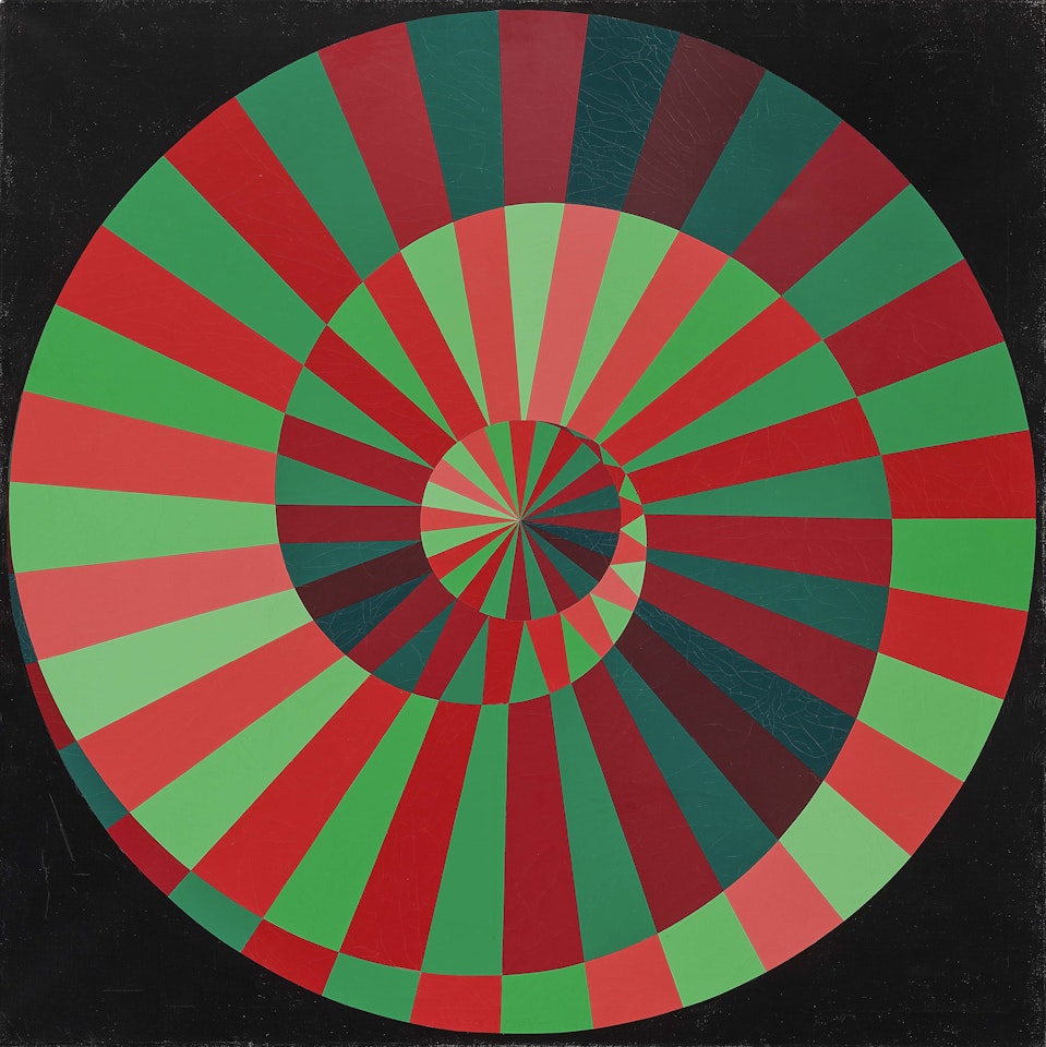 SIGLE OLYMPIQUE / variante verte - rouge by Victor Vasarely