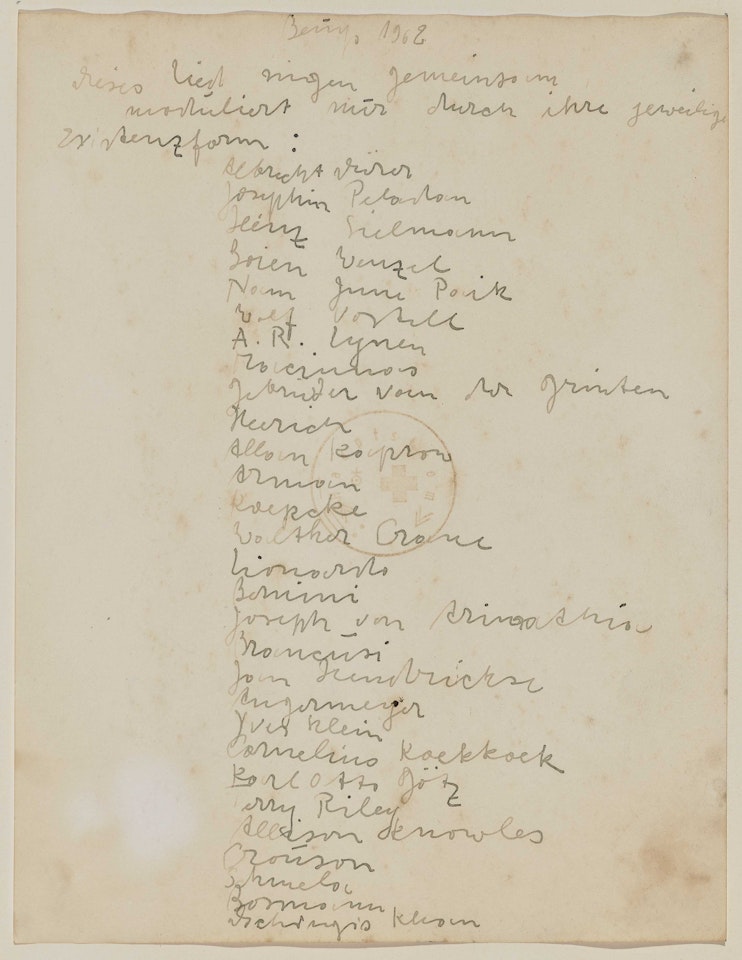 Untitled (score) by Joseph Beuys