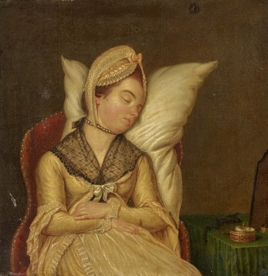 Young Lady, Sleeping at the Toilet Table. by French School
