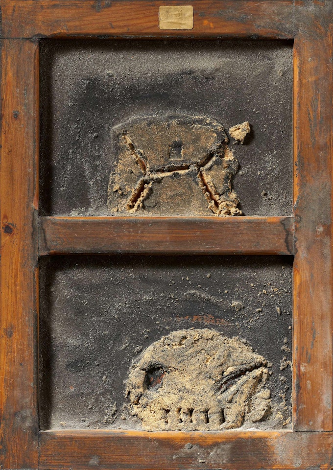Matter on a stretcher. by Antoni Tapies