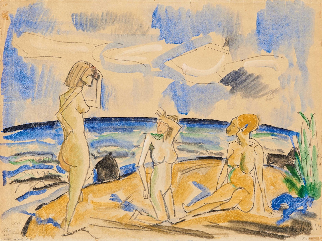 "Akte am Strand". by Erich Heckel