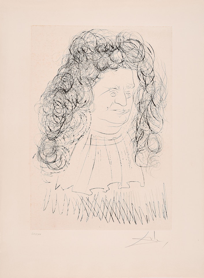 Porträt von La Fontaine (From: Le Bestiaire de La Fontaine Dalinisé) by Salvador Dali