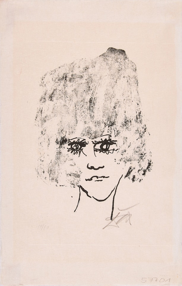 Girl"s head (en face). by Otto Dix