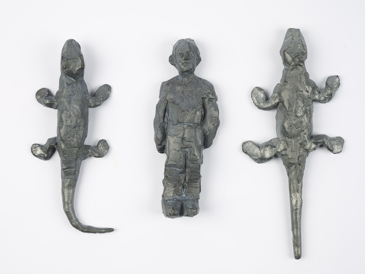 Two Lizards and a Man (for Parkett 36) by Stephan Balkenhol