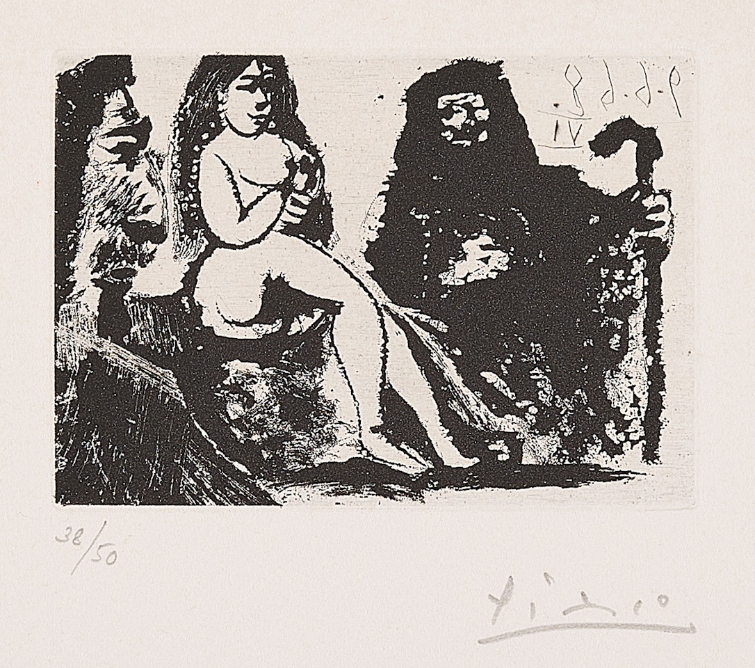 Visiteur au Nez Bourbonien chez la Célestine. by Pablo Picasso