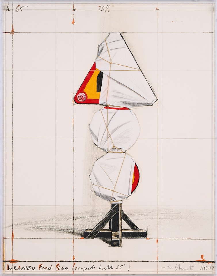 Wrapped Road Sign, Project by Christo