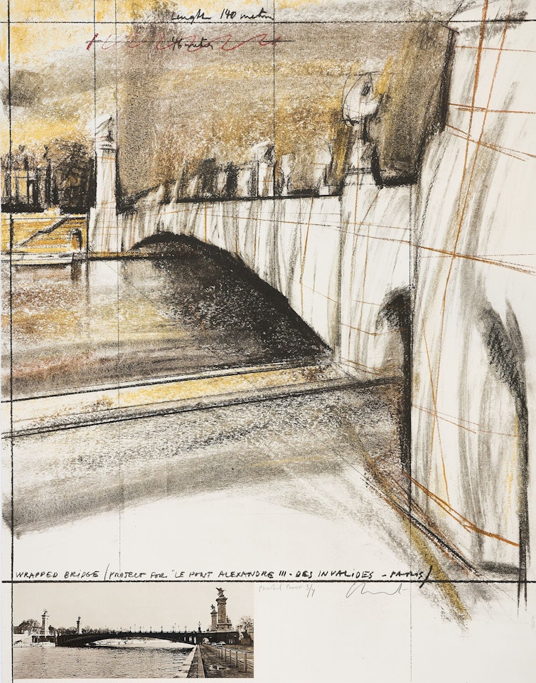 Wrapped Bridge, Project for Le Pont Alexandre III, Paris by Christo