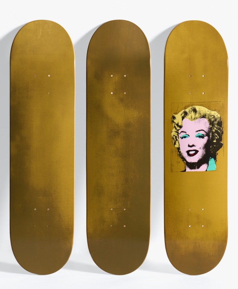 Gold Marilyn Monroe Skateboard by Andy Warhol