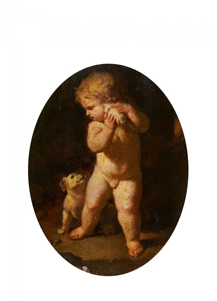 Putto with Puppies by Italian School