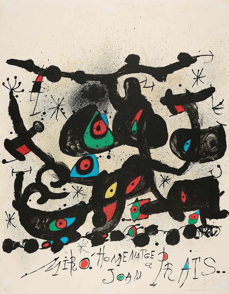 Poster for the exhibition "Homage to Joan Prats" by Joan Miró