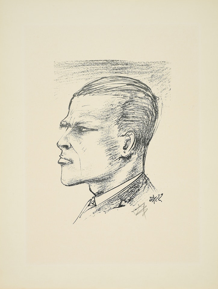 Self-portrait in profile by Otto Dix