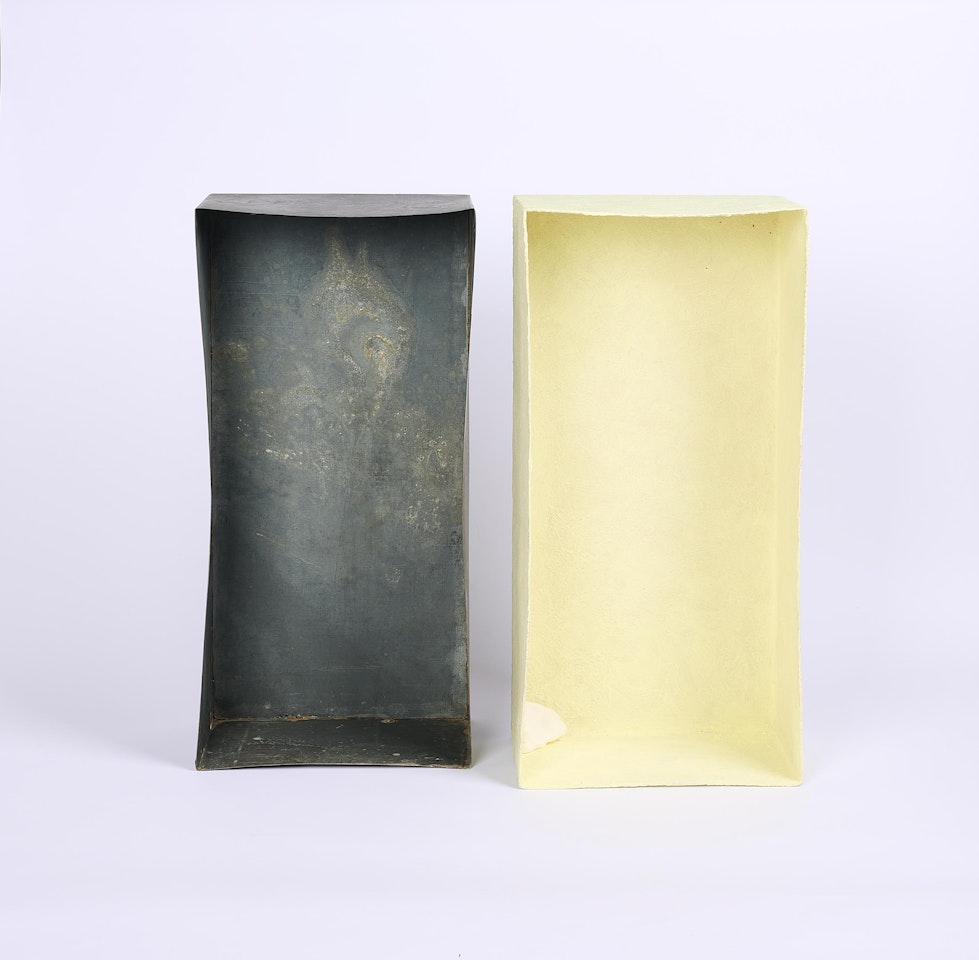 Zinc box covered with sulfur by Joseph Beuys