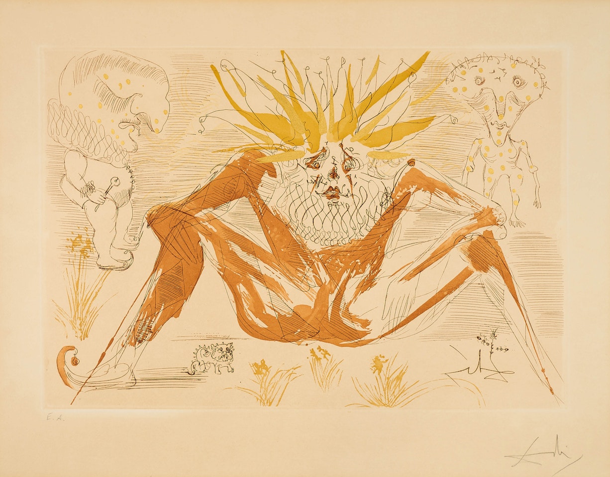 Le fou (From: Le Cirque). by Salvador Dali