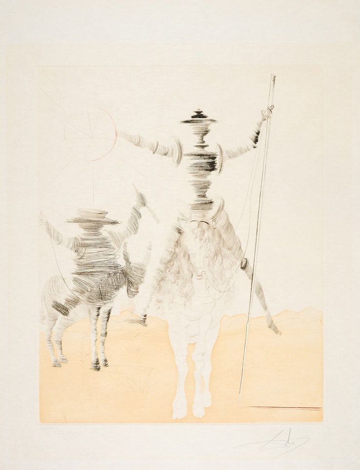 Don Quichotte et Sancho Panca. by Salvador Dali