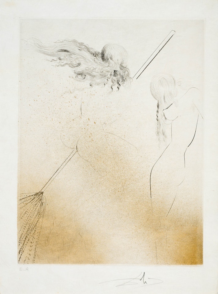 Sorcières au balai (From: Faust). by Salvador Dali