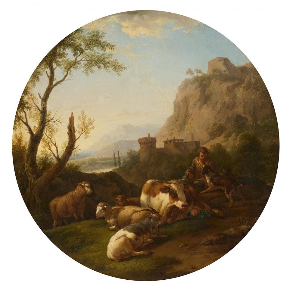 Sheperd Boy with His Animals by Italian School