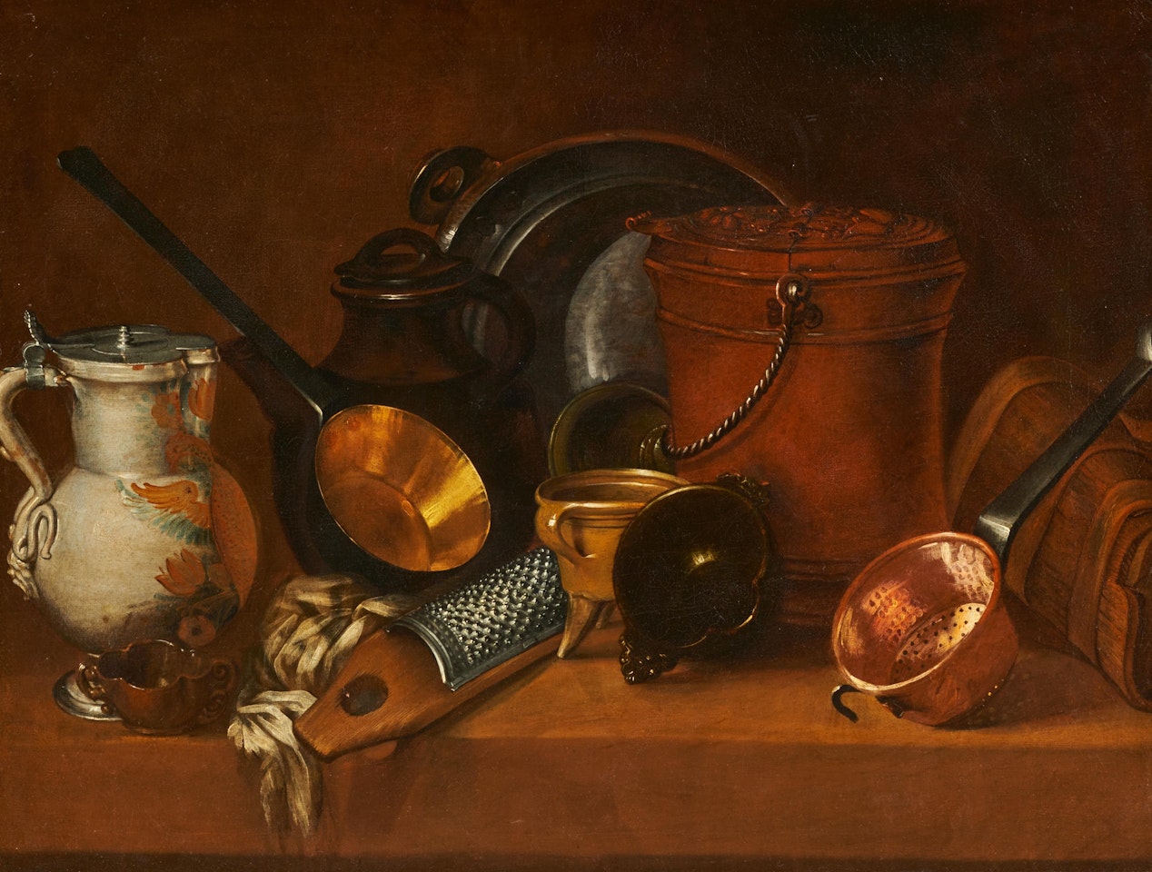 Kitchen Still Life with Pots and Jugs by French School