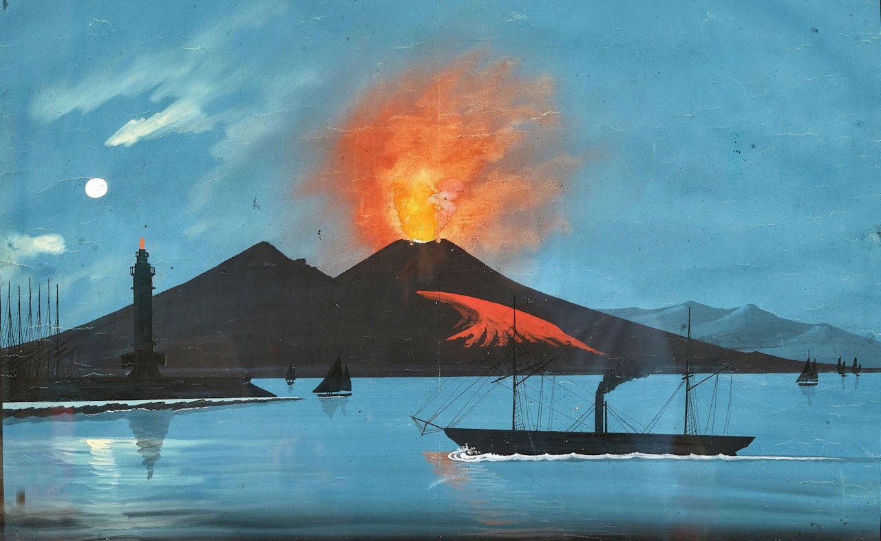 Spitting Vesuvius by Neapolitan School