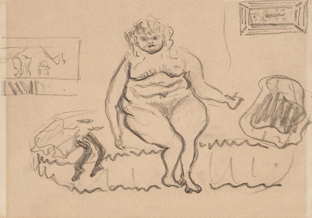 Nude on sofa by Pierre Bonnard