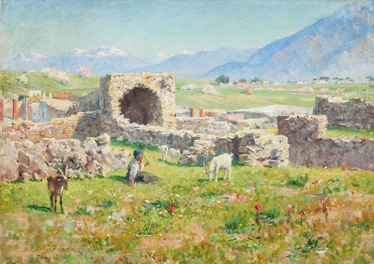 Pompeian pastoral idyll. by Anshelm Schultzberg