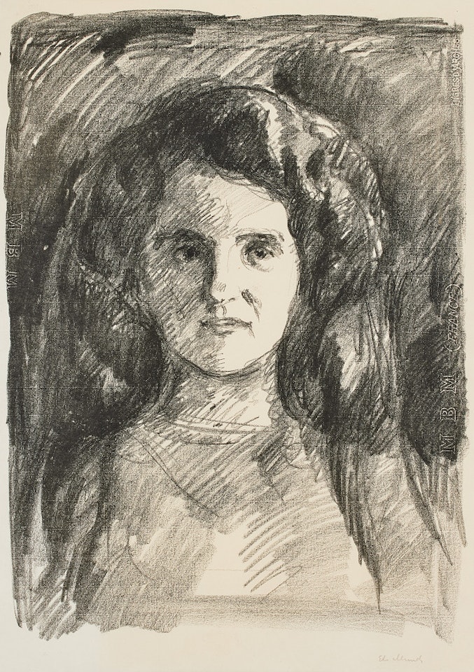 "Portrait of a Woman" (Kvinneportret/Frauenbildnis/Danish Lady). by Edvard Munch