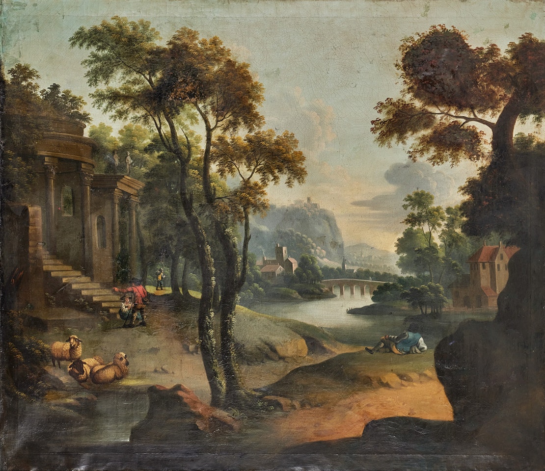 Pastoral landscape. by Flemish School
