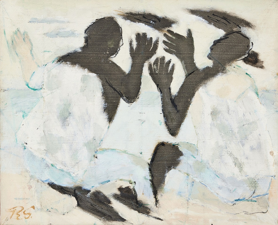 Motif with conversing couple by Ragnar Sandberg