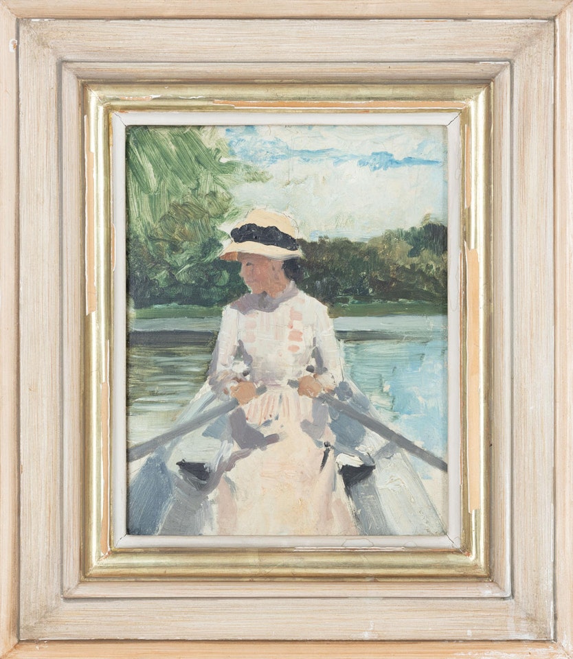 Girl in boat (Annie Edelfelt) by Albert Edelfelt